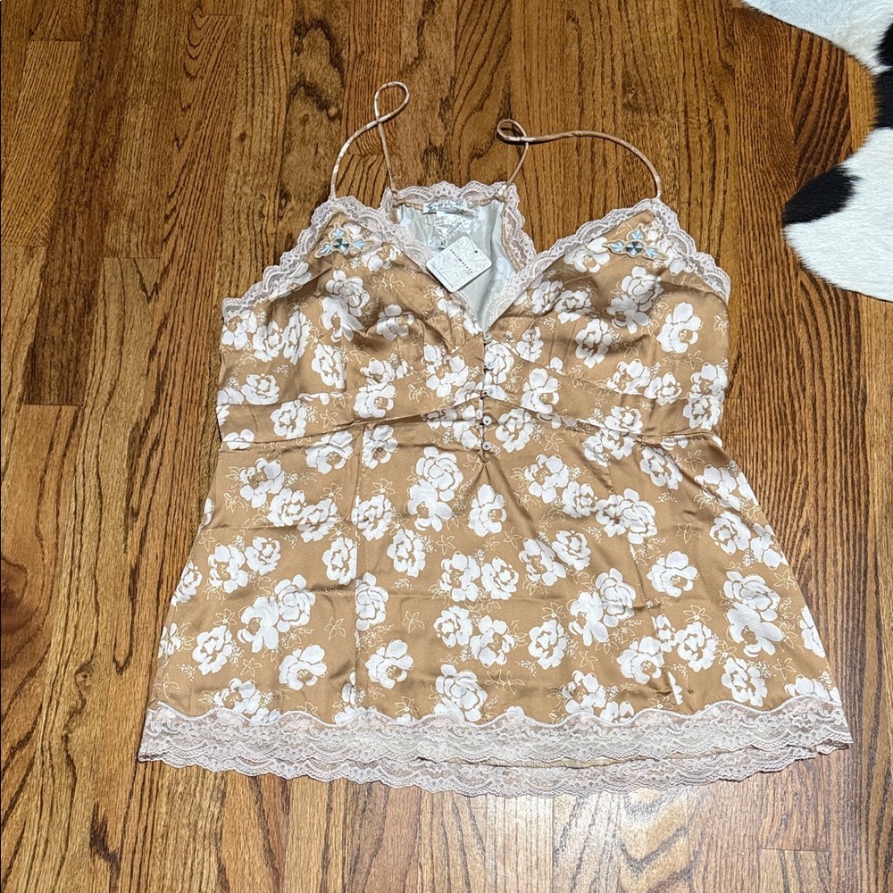 🌼 Intimately Free People Floral Lace Cami – NWT – Size L🌼